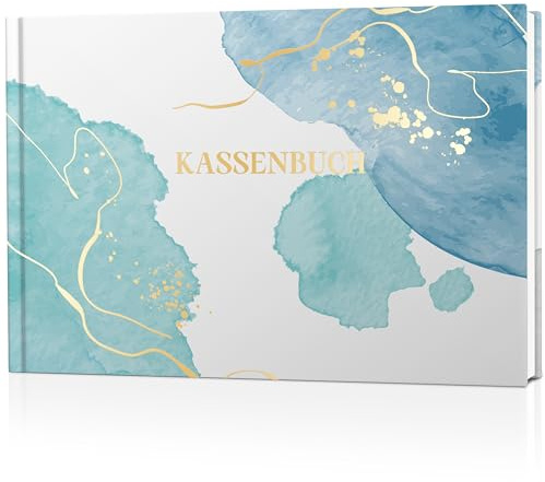 BIROYAL Kassenbuch A5-120 Seiten Haushaltsbuch, Budget Planner & Kassenbücher - Einnahmen Ausgaben Buch - Haushaltsbuch zum Eintragen - Kassenbuch Kleinunternehmer- Finanzplaner (Aquarell)