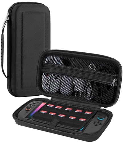 Väska kompatibel med Nintendo Switch 2 (2025) konsol, hårdplastväska med 10 spelkassetter, förvaringsväska för Switch 2 JoyCon-kontroller och tillbehör, svart