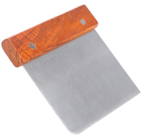 Alipis Grattoir à Farine en Poudre Manche en Bois, Lame en Acier Inoxydable, Outil De Coupe-pâte Professionnel, Accessoire Cuisine pour Pâtisserie Et Boulangerie, Usage Polyvalent
