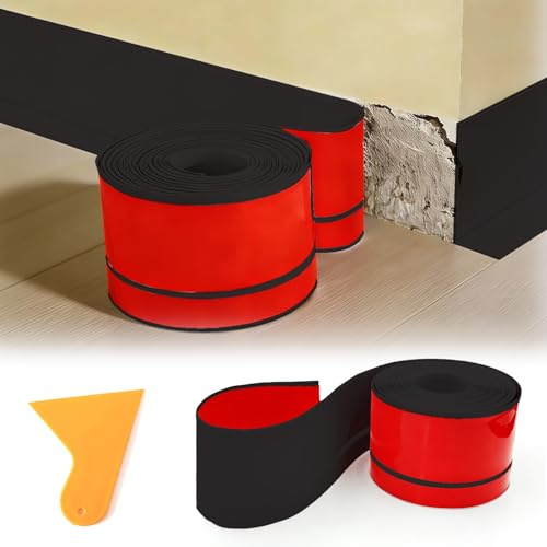 Sockelleiste Selbstklebend, 6M Weichsockelleiste Selbstklebend Knickleiste individuell zuschneidbar, 50x20mm Sockelleiste Einfache Montage, DIY Renovierung Für Altbau, Badezimmer, Wand, Boden