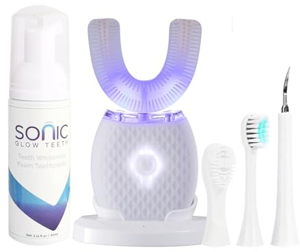 Cepillo de dientes ultrasónico para adultos, cepillo de dientes eléctrico automático con cerdas suaves, impermeable y lavable, recargable, diseño portátil con carga inalámbrica, temporizador de 30