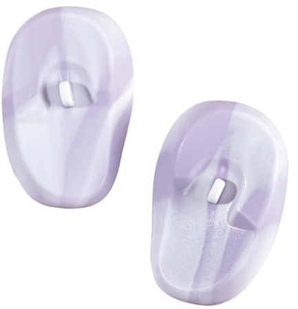 siduytin 2 pezzi di protezione per le orecchie in licone, cuffie antirumore morbide per la tintura dei capelli, per domestico fai da te, nere, Viola chiaro, 7.5x5x2.5 cm