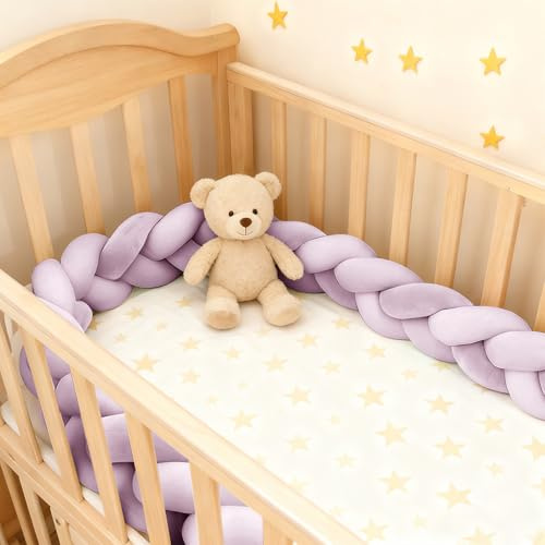 PTKG Cuscino con Nodo,Paracolpi Antisoffoco,Cuscino Coccoloso Soffice Intrecciato,Paracolpi sponda sponde anticaduta, paracolpi Lettino,para Colpi Lettino Bambini Morbido,N49,400CM