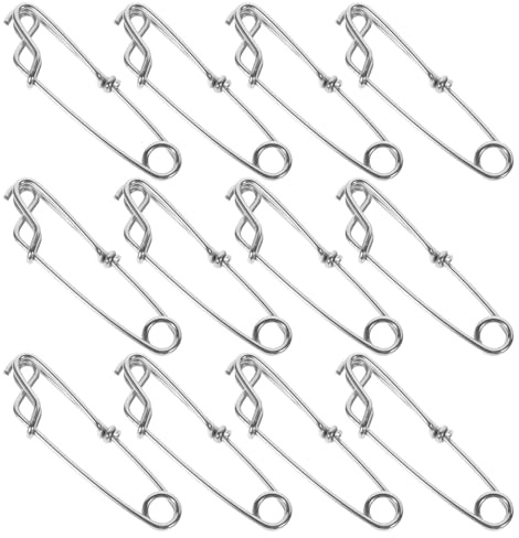 NOLITOY Lot de 12 Agrafes de Pêche en Acier Inoxydable 1,8x60 Mm Connecteurs à Œillet Fermé Haute Résistance pour Pêche en Mer Mousquetons Résistants pour Leurres et Hameçons Accessoires