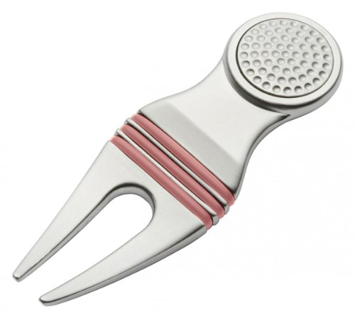 Silverline Golf Pitchgabel Silber/rosa für Damen mit Ersatz-Ballmarker magnetisch