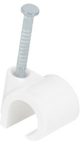 DEBFLEX Attache-Câble Range Fixation électrique-Clips Serre Cavalier Cable 700414 Lot de 100 Attaches Fils (Diamètres 8 à 12 mm) sous Boite avec Accroche Blanc