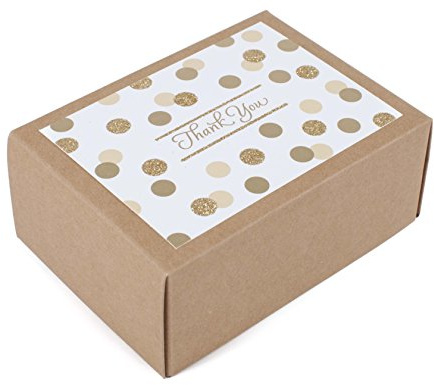 Hallmark Thank You Cards, Gold Foil and Glitter Dots (40 Thank You Notes with Envelopes for Wedding, Bridal Shower, Baby Shower, Graduation)