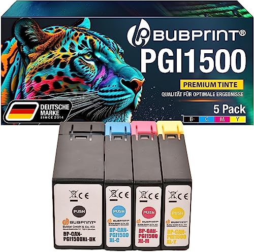 Bubprint 4 Druckerpatronen kompatibel als Ersatz für Canon PGI-1500XL für Maxify MB2000 MB2050 MB2100 MB2150 MB2155 MB2300 MB2350 MB2700 MB2750 MB2755 Multipack BK C M Y