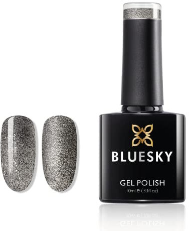 Bluesky Gel Nail Polish, Autumn/Winter 2020 Collection - Himalaya Aw2024, Silver Glitter, Grey, Long Lasting, Chip Resistant, 10 ml (Requires Drying Under UV LED Lamp)