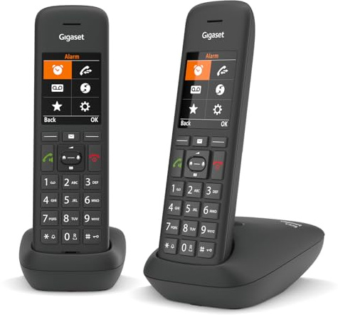 Gigaset C575 Duo - Due Telefoni - Display a colori TFT - moderna interfaccia utente - Funzione Sveglia - Vivavoce, Nero [Versione Italiana]