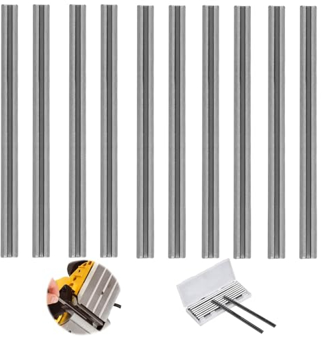 10 Piezas Cuchillas Cepillo Cepilladora, 82 mm HSS Cepilladora Eléctrica Cuchillas Reversibles para Cortar Duras Blandas Tablero De Madera Contrachapada para Maquinaria de Carpintería