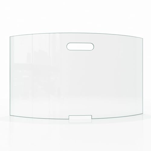 BIJON Kaminschutzgitter aus Spezial-Sicherheitsglas, Hitzeschutz Funkenschuztgitter, Ofenschutzgitter aus echtem ESG-Glas, Kamin Ofen Glas Funkenschutz 85 x 50 x 18 cm