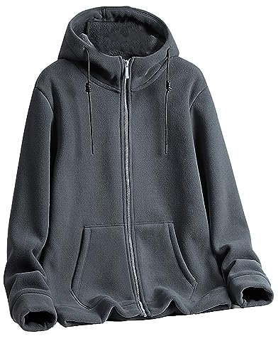 Generisch Ubergangs Jacke Damen Winter Mantel Damen Und Winter Einfarbig Mit Reißverschluss Verdickt Doppeltes Polarfleece Kapuzenmantel Übergröße Weicher Bequemer Passform Fellimitat Damen Mantel