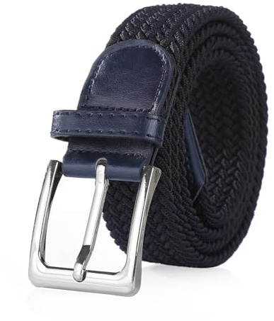Bella Accessori Cintura Elastica Intrecciata per Uomo e Donna Cintura in tessuto Cinturino Elastica Intrecciata con Fibbia in Lega di Zinco Causal Unisex