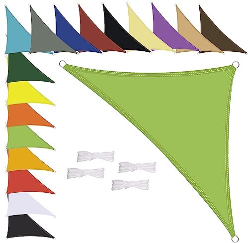 MENGH Sonnensegel Wasserdicht Rechteck 1.6x1.6x1.6m, wetterbeständig, Premium Polyester, Viele Längen und Breiten Zur Auswahl inkl Befestigungsseile, Grün