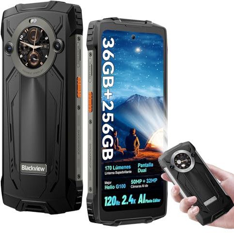 Blackview BV8200 36GB+256GB/2TB Outdoor Handy Ohne Vertrag Android 14, 6,5 2.4K FHD+ 120Hz 500nits 2025 Outdoor Smartphone, 50MP+32MP/8800mAh(45W)/NFC/GPS/OTG/Face ID/Fingerprint/Dual 170LM