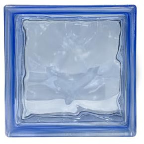 Bloque de vidrio Pavés Smart Ondulado Coloreado en la masa Dark Blue | Dimensión 190x190x80 mm | Euro/pza. 5,80 |Unidad de venta: una caja de 6 pzas.