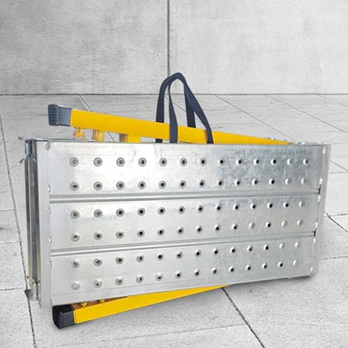 CHZDPP Gerüste Klappbares Gerüst, Höhenverstellbare Little Giant Arbeitsplattform für Stufenleitern, Metall-Leiterplattform für das Waschen/Detaillieren/Streichen von Wänden(S)