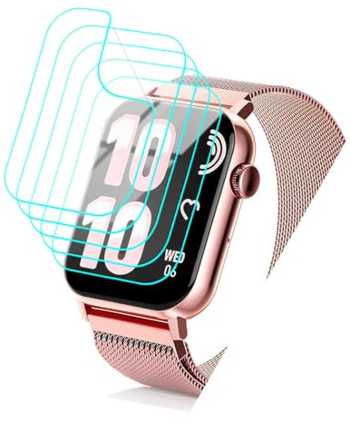 Futanwei for iBesi Trendia Smart Watch TG09L Screen Protector [5 Pack] HD Clear Soft PET Film [Anti-Fingerprint][Anti-Scratch][Bubble Free] Compatible with Trendia TG09L TG09 & TRAUSI TG08 Smartwatch