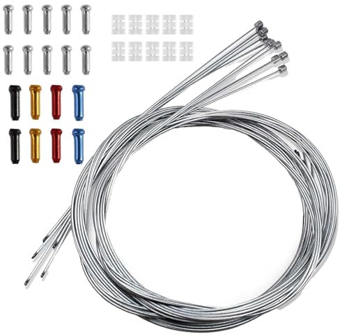 10x Schaltzüge 1,2mm x 2,1m mit Endkappen – Universal Fahrrad Schaltseil Set für MTB, Rennrad, Citybike, Gangschaltung Ersatzteile