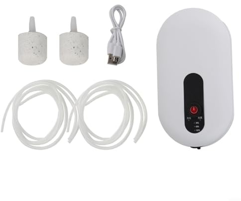 Pompe aérateur rechargeable efficace pour aquariums de pêche, oxygénateur d'appâts vivants avec configuration à double tube (double tube)