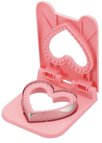 sourcing map Sandwich Maker Sandwich Cutter, Heart Cookie Cutters Suitable for Lunch and Bento Box, Pink