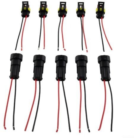 12V 2 Pin Waterproof Wire Connectors IP67 Sealed Electrical Cable Connectors Compatible with for Automotive Motorcycle Truck Marine Applications