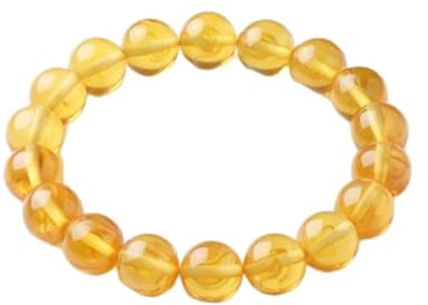 Naturlig baltisk bärnsten ädelsten armband 15 mm släta runda pärlor 18 cm stretch elastisk handgjord lätt fossil harts smycken med distinkta naturliga inneslutningar |WW_1B_00149