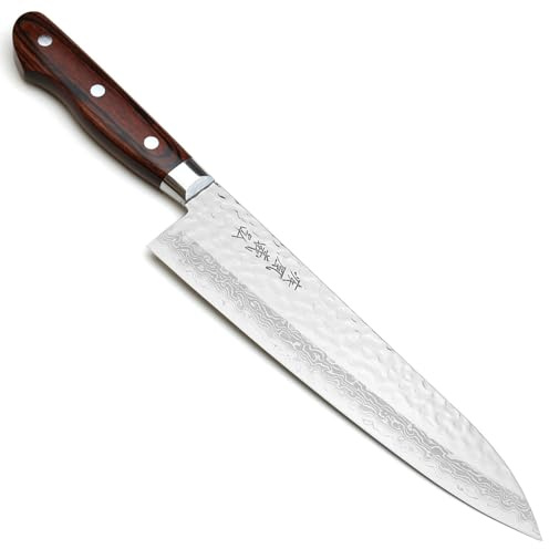 Yoshihiro VG10 16 Layer Hammered Damascus Gyuto Japanese Chefs Knife (8.25'' (210mm))