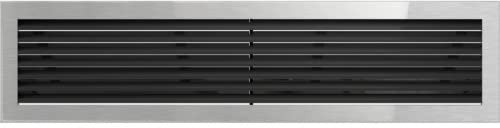 Warmluftgitter Ofen 17x70 cm Edelstahl gebürstet Kaminofen Kamin Heizeinsatz