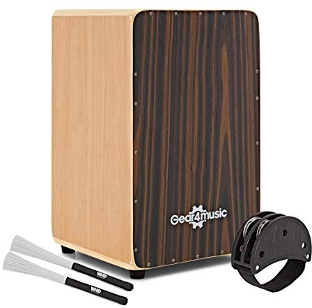 Cajon di Gear4music con Custodia e Accessori, Ebano