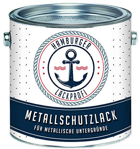 Metallschutzlack GLÄNZEND Weißaluminium RAL 9006 Weiß Metallschutzfarbe Metalllack Metallfarbe // Hamburger Lack-Profi (5 L)