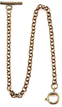 TREEWETO Pocket Watch Vest Chain 14.7 inch (37.5 cm) Gold