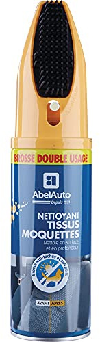 ABELAUTO Nettoyant Tissus et Moquettes avec Brosse Double Usage – Détachant Intérieur Voiture, Élimine Taches et Saletés – Entretien Habitacle Auto