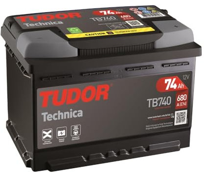 Batería de coche, Tudor, TB740, 74Ah, 680A, Technica, Para vehiculos sin sistema Start-Stop