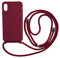 Ququcheng Kompatibel mit Samsung Galaxy A41 Hülle,Handykette Hülle Silikon Seil Necklace Handyhülle mit Kordel Tasche TPU Bumper Schutzhülle für Samsung Galaxy A41-Rot