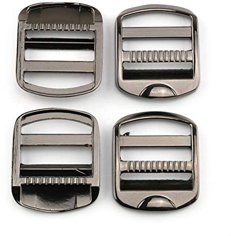 E-outstanding Tension Lock 4PCS 25mm/1Inch Black Adjustable Zinc Alloy Buckles Ladder Lock Slider for Backpack Strap Accessories