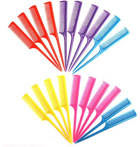 Dioche Pettine di Coda, 20 pezzi Pettine Acconciatura, Pettine a denti piatti, Pettine antistatico resistente al calore, Strumento per lo styling dei capelli(20 pz)