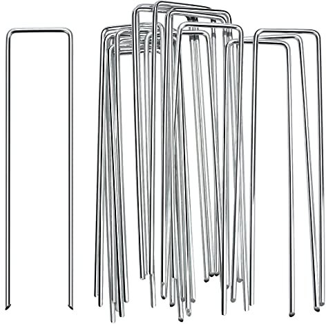 drado 10 x Gartenheringe, verzinkte Gartenanker, Stahl-Sicherungsheringe, U-förmige Gartennadeln zur Unkrautbekämpfung, sichere Befestigung von Landschaftsgewebe, Netzen, Membran