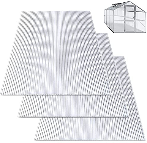 SWANEW 14× Plaque Polycarbonate 4 mm | Plaque Polycarbonate pour Serre Jardin de 10,25 m², 1 210 x 605 cm | Polycarbonate | Plaque en Polycarbonate | Antichoc et résistant aux UV