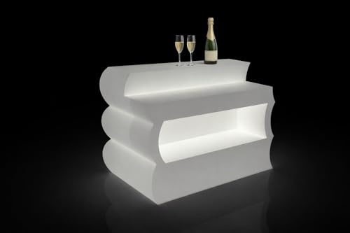 Kloris Bancone Bar Cassa Reception Desk illuminato mod. Clipper cm 145x88x110 h. Made in Italy.