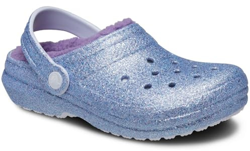 Crocs Unisexe Enfant Classic Lined Glitter Clog K Sabots, Frosted Glitter, 30/31 EU