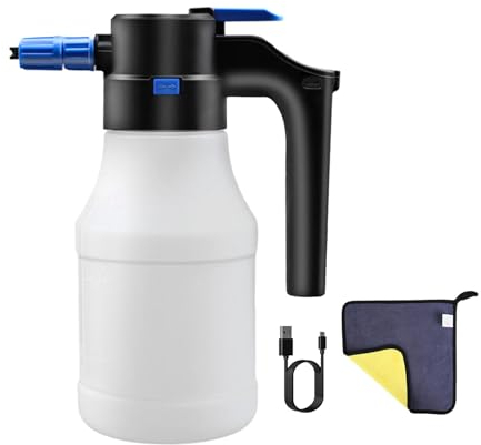 MagiDeal Elektrischer Schaumsprüher, elektrische Sprühflasche, Reinigungslappen, tragbar, kabellos, 1,5 l, automatischer Pflanzenvernebler für die Autowäsche
