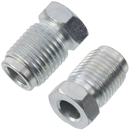 AERZETIX - C74370 - Juego de 2 Tuercas-racores macho M10x1 para manguera de freno 4.75mm - longitud 16mm - diámetro interior 5mm