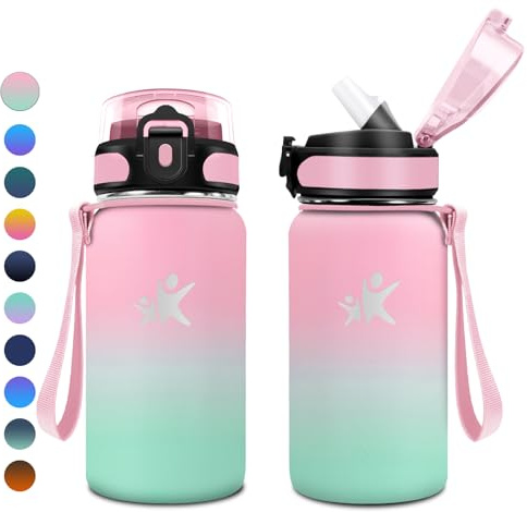 KollyKolla Bottiglia Termica 500ml, Borraccia con Cannuccia, senza BPA, Borraccia Termica a Prova di Perdite, Doppia Parete, Bottiglia Termica per Ragazzi, Ragazze, Palestra, Outdoor, l'école