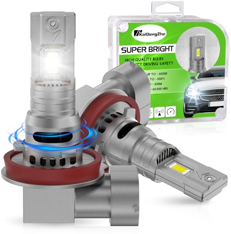 KaiDengZhe H11 LED Bombilla para Faros, Nueva Actualización 20000LM Tamaño 1:1 Bombilla H11 H8 LED 6000K 70W Kit de Conversión de Luce Altas/Bajas para Automóvil Súper Brillante Plug and Play - 2PCS
