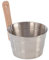 Eliga Pouring Bucket for Your Sauna/Sauna Pail in Various Sizes and Versions/Sauna Accessories - Stainless Steel with Wooden Handle, 4 Liter