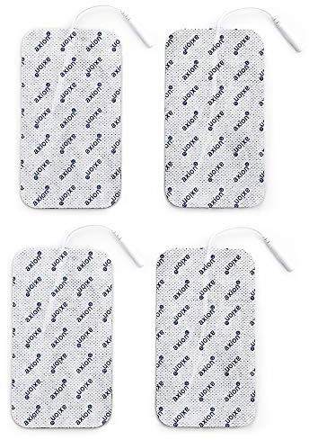 axion® – 4 große EMS Elektroden-Pads 12×7 cm für Reizstromgeräte, selbstklebend & wiederverwendbar, ideal für Oberschenkel & Gesäß – zertifiziertes Medizinprodukt