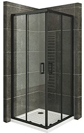 MOG Duschkabine mit Schiebetüren 75x85 cm Höhe: 185 cm Eckdusche mit Rollensystem aus 6mm ESG Glas DK79 - alle Grössen