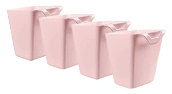 Confezione da 4 portabicchieri da appendere,accessori per carrello, 10,75 x 10,8 cm, contenitore per appendere penne, contenitori per piante, portamatite da appendere, contenitore da cucina (rosa)